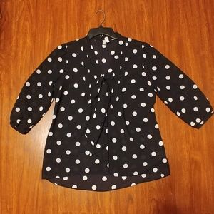 Black with White Polka dots top